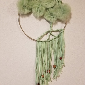 3020 - 10&quot; Light Green Macrame Tree of Life Wall Hanging