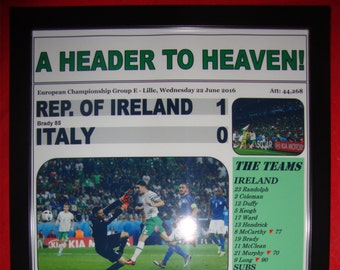 Republic of Ireland 1 Italy 0 - 2016 European Championship - souvenir print