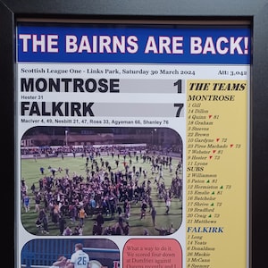 Montrose 1 Falkirk 7 2024 Scottish League One Falkirk champions souvenir print image 1