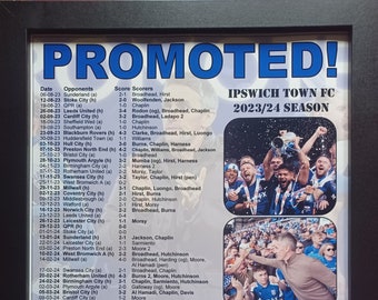 Ipswich Town 2024 Championship runners-up - Ipswich promoted - souvenir print