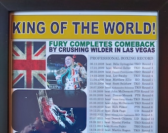 Tyson Fury beats Deontay Wilder - Fury World Champion - 2020 - souvenir print