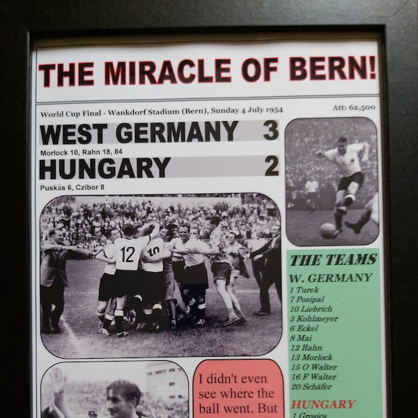 West Germany 3 Ungarn 2 - 1954 WM Finale - Andenkendruck