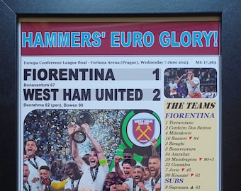 Fiorentina 1 West Ham 2 - 2023 Europa Conference League final - souvenir print