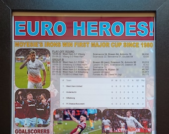 West Ham 2023 Europa Conference League winners - West Ham 2 Fiorentina 1 - souvenir print