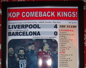 Liverpool 4 Barcelona 0 - 2019 Champions League semi-final - souvenir print