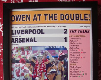 Liverpool 2 Arsenal 1 - 2001 FA Cup final - souvenir print