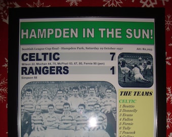 Celtic 7 Rangers 1 - 1957 League Cup final - souvenir print