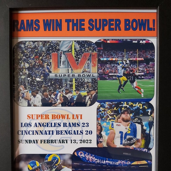 Rams de Los Angeles 23 Bengals de Cincinnati 20 - Super Bowl LVI 2022 - imprimé souvenir