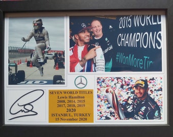 Lewis Hamilton 7 (Seven) Formula One world titles 2020 - souvenir print