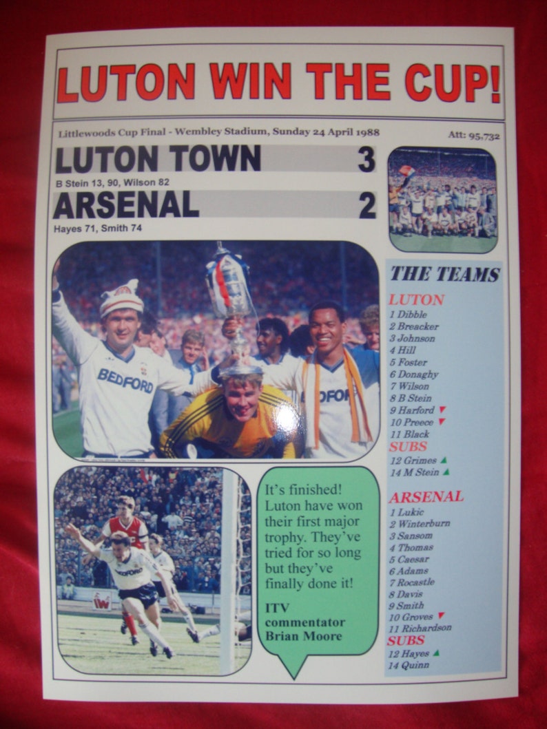 Luton Town 3 Arsenal 2 1988