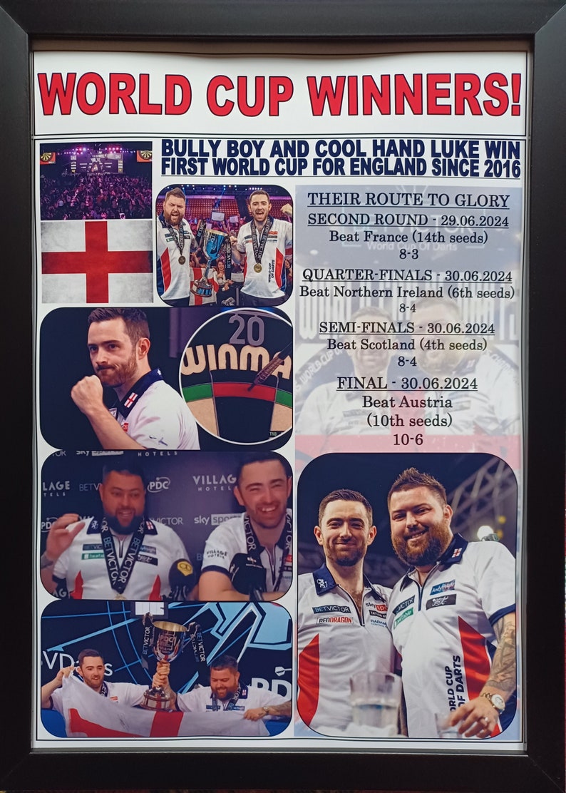 England 2024 World Cup of Darts Winners Souvenir Print Etsy Ireland