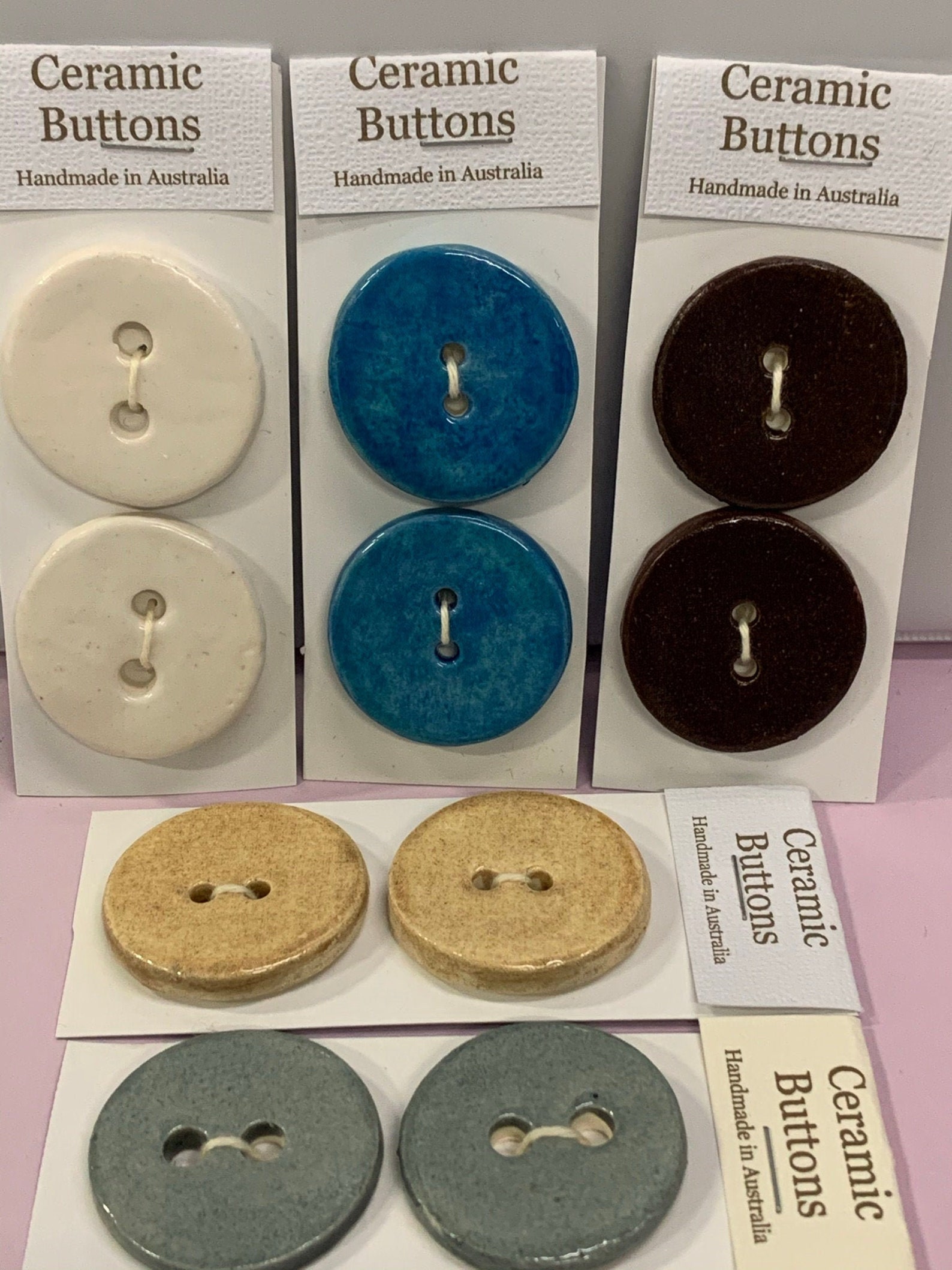 Large plain handmade ceramic buttons 2 holes 3.5cm Etsy