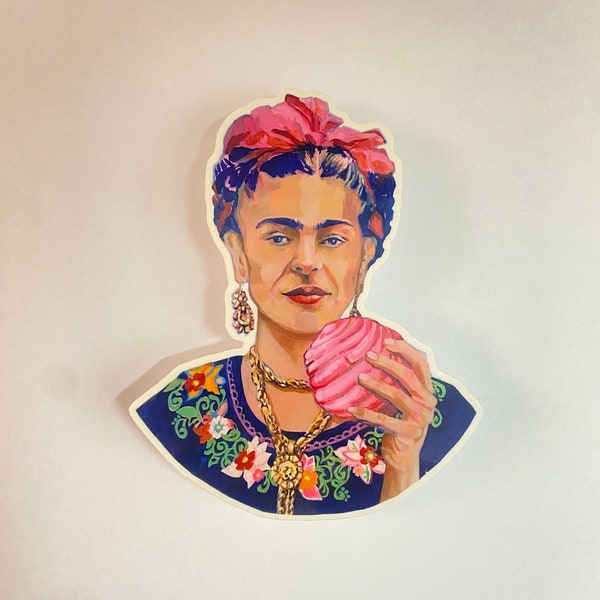 Frida & Concha Inspired Sticker | 4" Clear Sticker | Latina Mexicana Frida Decal