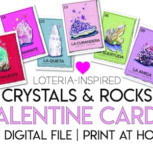 Kristalle Edelsteine Geologie Rocks Valentines Karten Digitaler Download für spirituelle Mystiker & Hexen