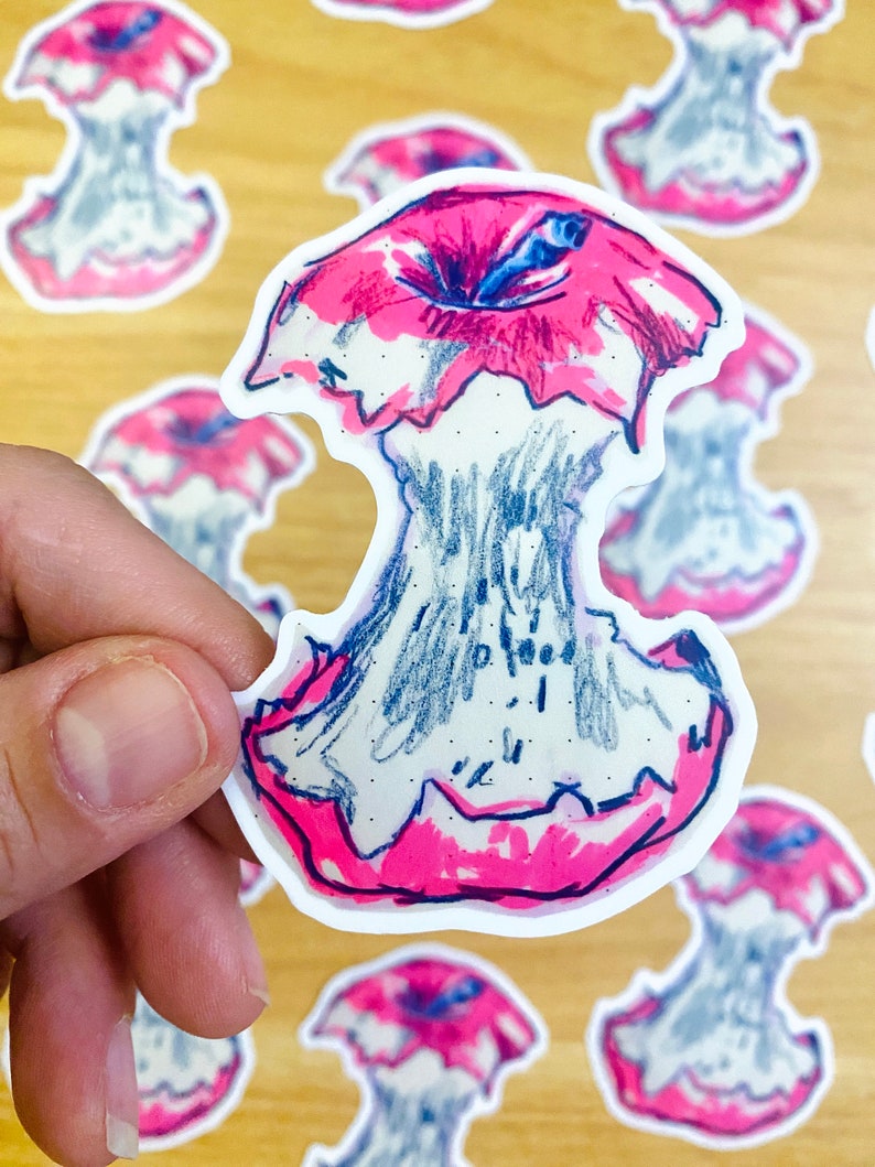 Apple Core Vinyl Sticker Decal | Waterproof Weatherproof | Apples ...