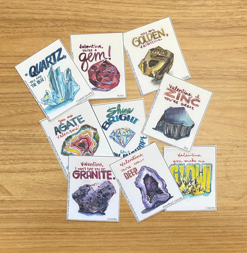 Geology Lovers Nerdy Valentines Cards Digital Download for Etsy