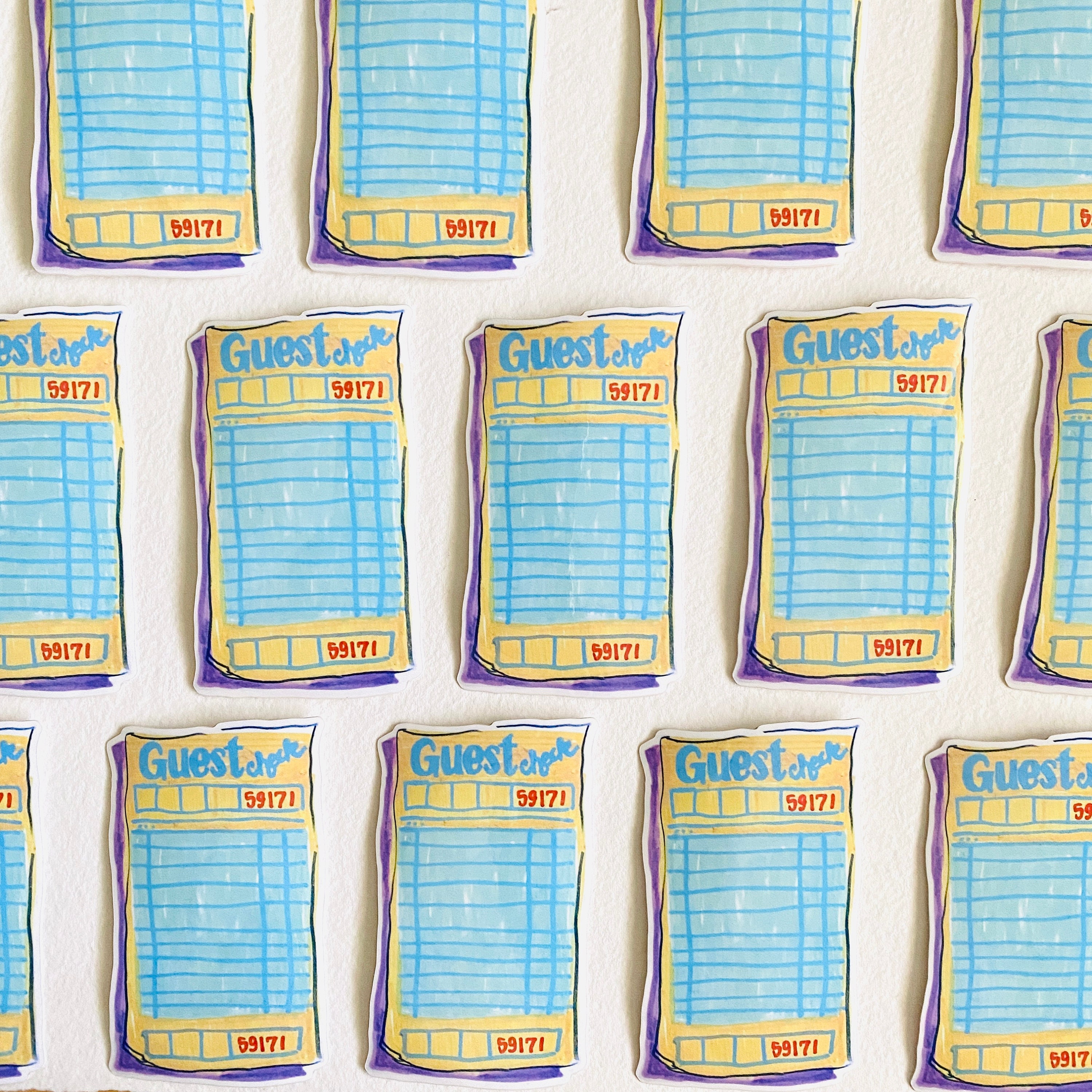 Guest Check Icon | Vinyl Sticker Decal | Waterproof Weatherproof ...