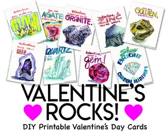 Geologie liefhebbers Nerdy Valentines kaarten digitale download voor Geeks & Nerds