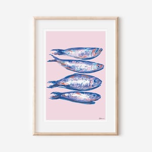 Sardine Poster | Original Illustration | Little Fish Poster Print