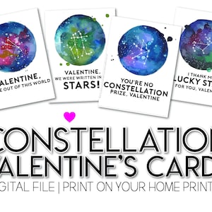 Astronomia spazio San Valentino cartoline stampabili Download digitale Costellazione stelle
