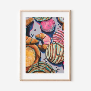 Vibrant Mexican Pan Dulce Sweet Bread Art Print | Panaderia Illustration | Home Decor