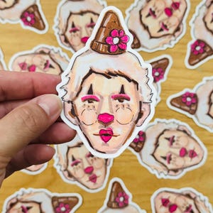 Decalque de artista Pretty Clown | À prova d'água e à prova de intempéries | Adesivo de desenhos de artistas