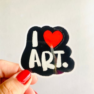 Ich liebe Kunst | 3" Sticker Aufkleber | Wetterfest | Künstler Skizzenbuch Sticker