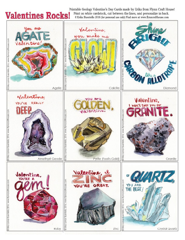 Geology Lovers Nerdy Valentines Cards Digital Download for Etsy