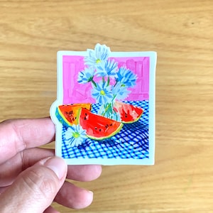 Watermelon Picnic | 3&quot; Vinyl Sticker Decal | Waterproof Weatherproof | Watermelon Daisies