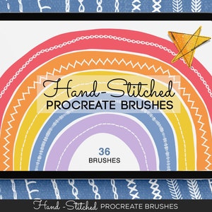 Hand-Stitched Brushes for Procreate | iPad | iPad Lettering | Embroidery | Digital Planning | Lettering | Sewing | Crafts | Illustration