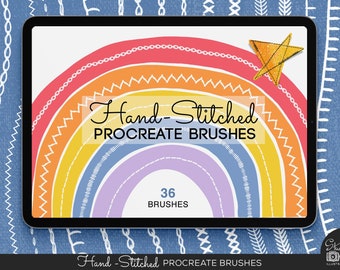 Hand-Stitched Brushes for Procreate | iPad | iPad Lettering | Embroidery | Digital Planning | Lettering | Sewing | Crafts | Illustration