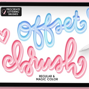 3D Offset Procreate Lettering Brush & BONUS Magic Color Brush | iPad | Hand Lettering | Digital Planning | Illustration | Calligraphy