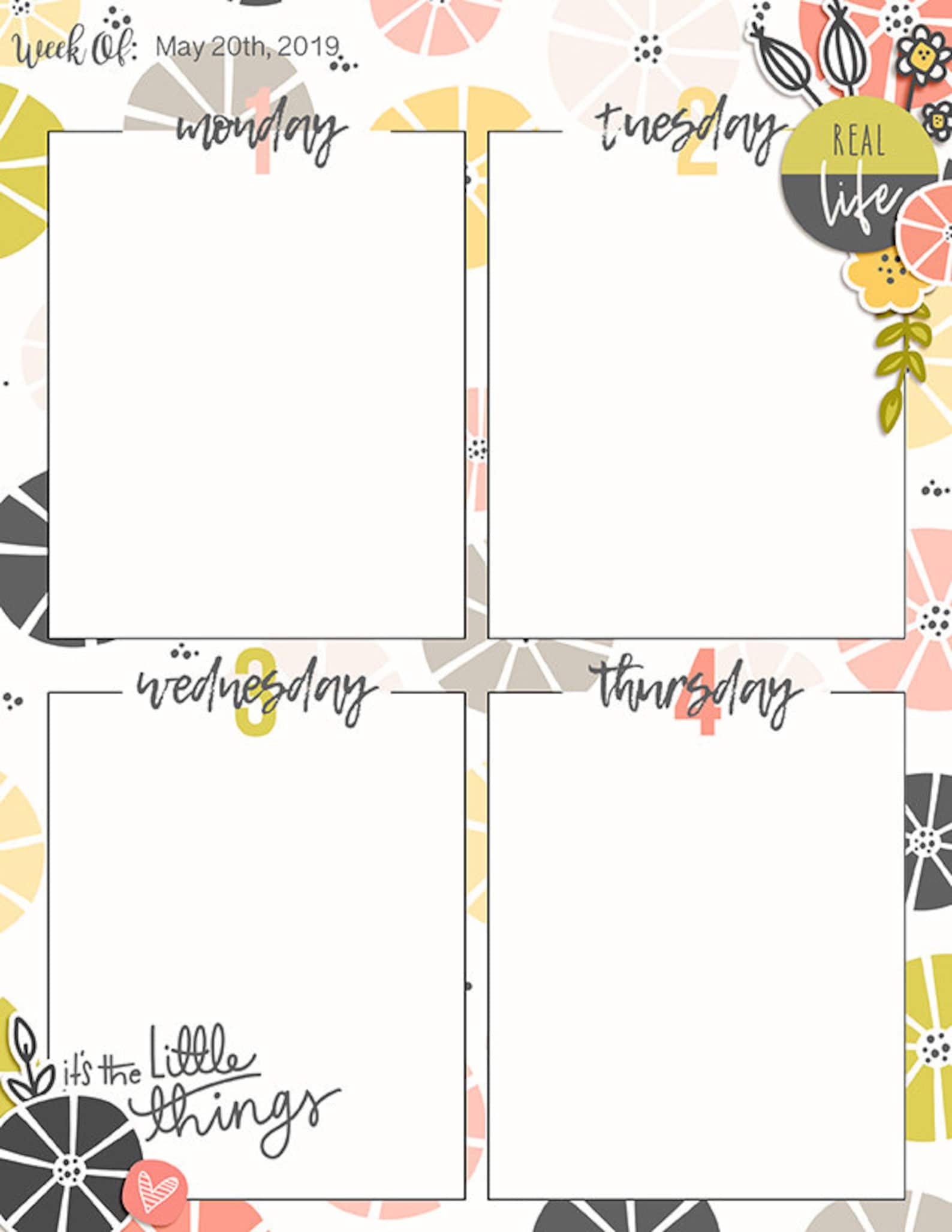 Planner Pages Editable Templates Printable 8.5x11 Calendar - Etsy