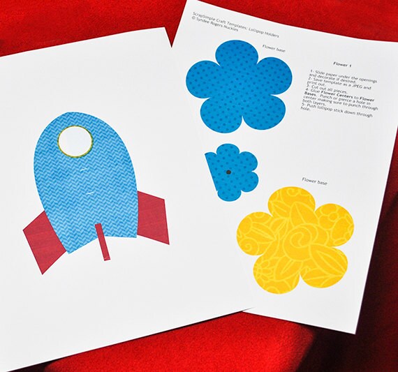 DIY Lollipop Holders Templates Printable Valentines - Etsy