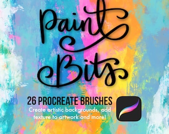 Paint Bits Procreate Brushes | iPad | Art Journaling | Digital Planning | Textures | CU | Lettering | Collage | Mixed Media | Acrylic Paint
