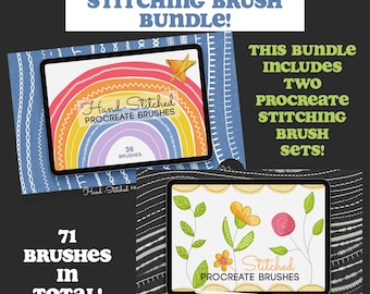 Stitching Brush BUNDLE for Procreate | iPad | Digital Art | Branding | Crafts | Lettering | Sewing | Scrapbooking | iPad Lettering | Design