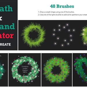 String Lights & Wreath Builder Procreate Brushes BUNDLE | iPad ...