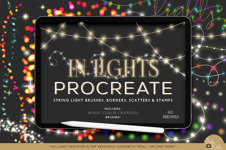 String Lights Procreate Brushes Ipad Lettering Fairy Etsy