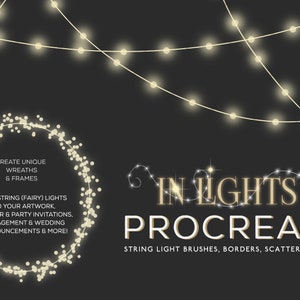 String Lights Procreate Brushes | iPad | Lettering | Fairy Lights ...
