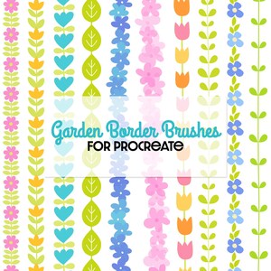 Garden Border Brushes for Procreate | Scatter | Flowers | Wreaths | Create Borders and more | Pressure Sensitive | iPad | Vines | Birds