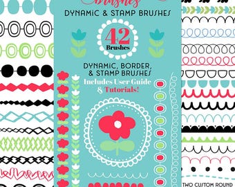 Border Brushes for Photoshop | Create Borders, frames, and more | Works in Procreate! | Pressure Sensitive | abr file