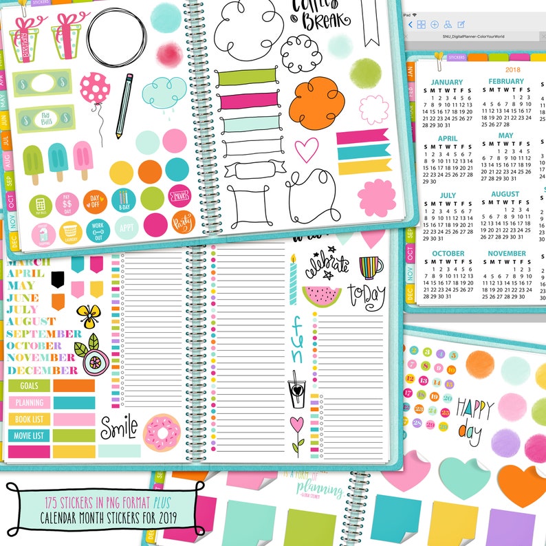 Digital Planner with Hyperlinks PDF Undated iPad Planner Etsy