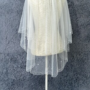 Beaded Two Tier Veil,Bridal Veil,Veil Beaded Edge,Beaded Bridal Veil,Crystal Bridal Veil,Crystal Trim Wedding Veil,Veil With Sequins,Veil