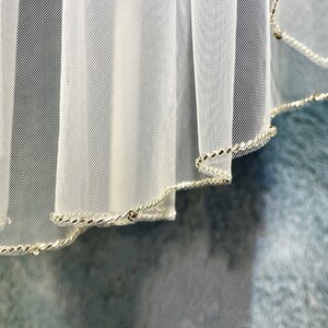 Wedding Veil, 1 Layer Beaded Veil, Crystal Wedding Veil, Fingertip Wedding Veil, Bridal Veil ,Chapel Cathedral Elbow Veil