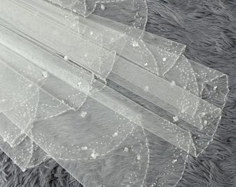 Beaded Veil Crystal,Veil With Comb,Beaded Bridal Veil,Bridal Ivory Veil,Sequins Veil,Crystal Trim Wedding Veil,Wedding Veil Beaded,Veil