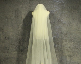 Velo de tul suave, velo de novia, velo de 1 capa, velo con borde cortado, velo de diseño minimalista, velo de capilla, largo de catedral, velo personalizado