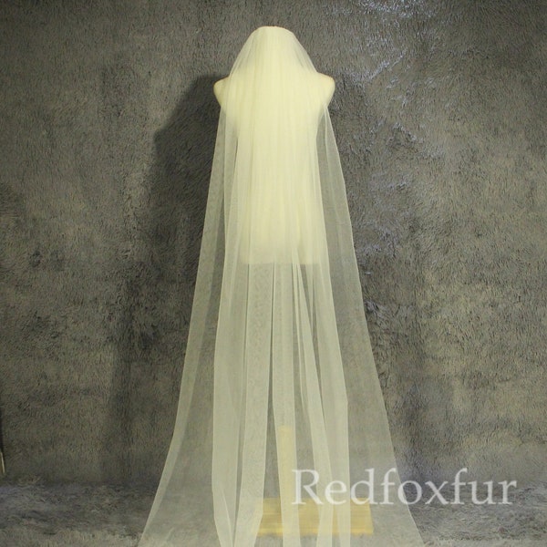 Soft tulle veil,wedding veil,1Tier veil,cut edge veil,Minimalist design veil,chapel veil, cathedral length,Custom veil