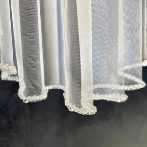 Voile de perles 1T, voile de cristal, voile de mariage, voile de mariage de perles, voile de mariée ivoire perlé,