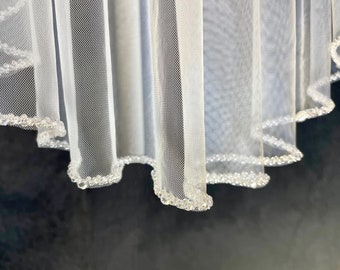 1T beaded veil, crystal veil, wedding veil,Beaded Wedding Veil, Beaded Ivory Bridal Veil,