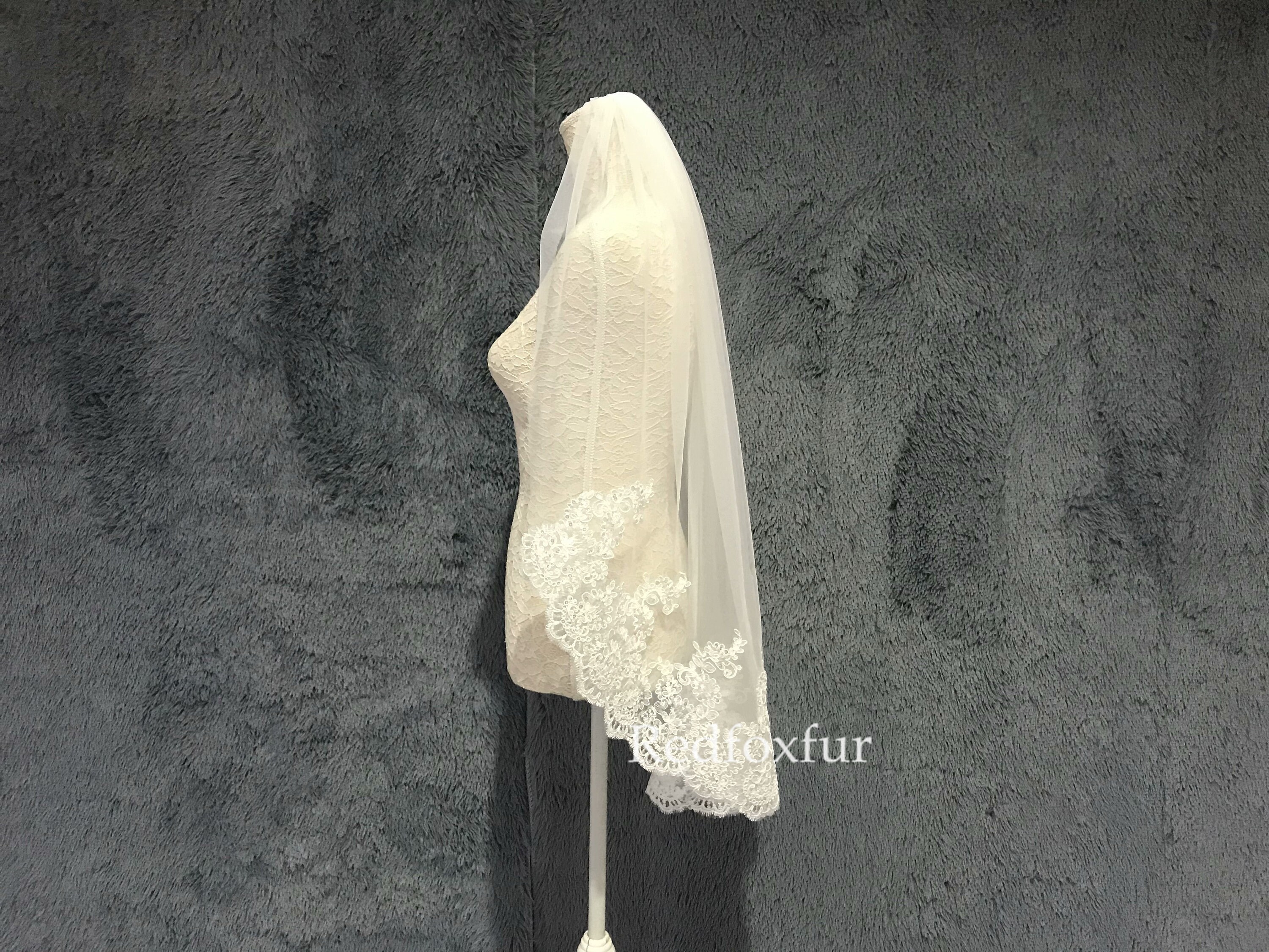 Lace Sequin Veil,elbow,hip,chapel,cathedral,wedding Bridal  display picture 2